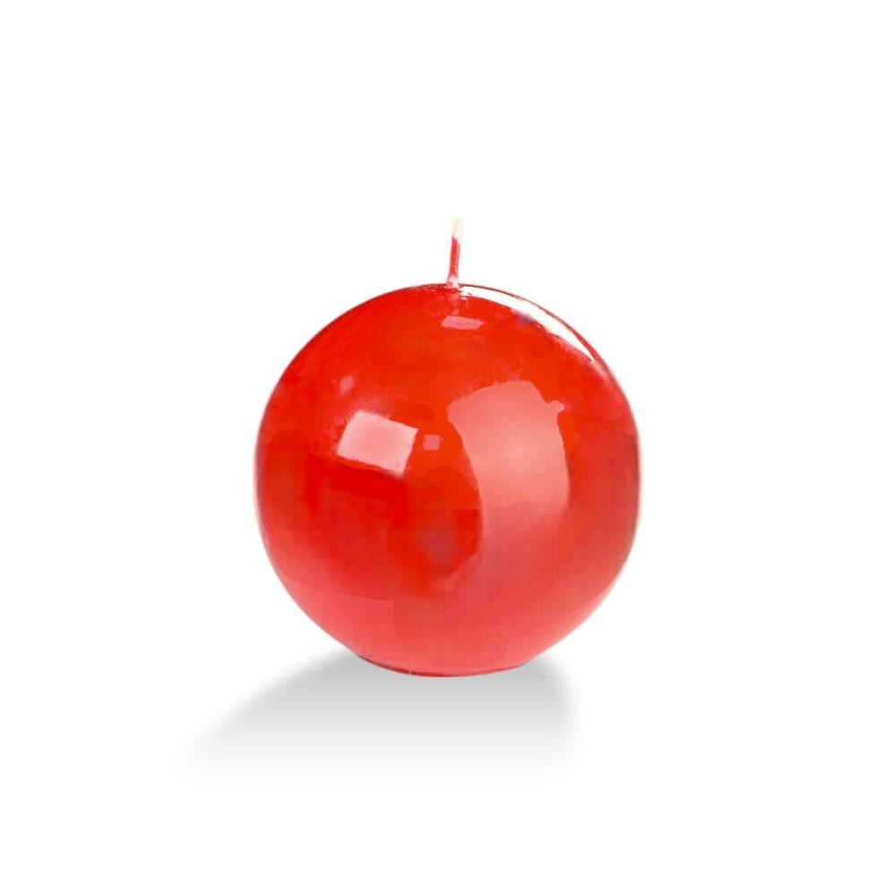 CANDELA SFERA D7.5 ROSSO LACCATO